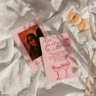 Hand getekend Kleurrijke Scribble 40e Foto Verjaar Kaart