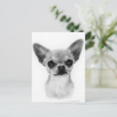Hand getekend Kortharige Chihuahua - Gentle Expres Briefkaart (Staand voorkant)