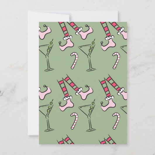 Hand getekend Laten we Elfed up kerstfeest krijgen Kaart (Achterkant)