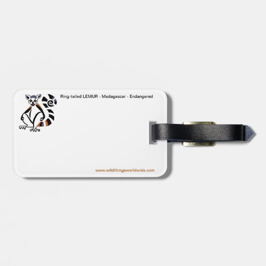 Hand getekend - LEMUR - Primaat - Madagaskar Bagagelabel (Achterkant horizontaal)