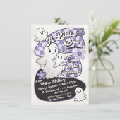 Hand getekend Little Boo Ghost Halloween Baby show Kaart (Staand voorkant)