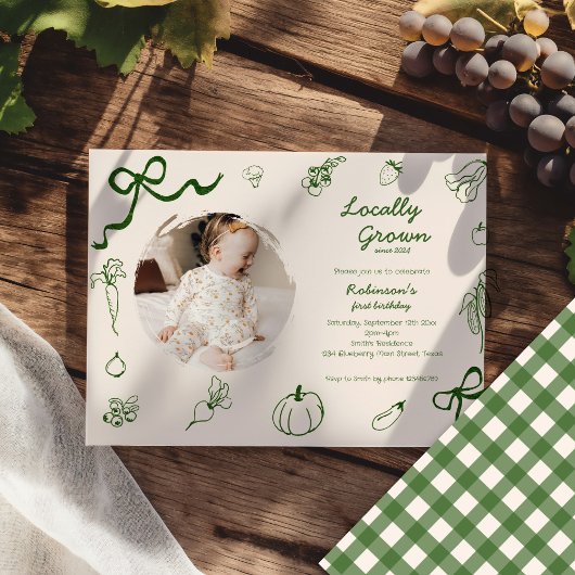 Hand getekend lokaal geteeld Boerderij 1e verjaard Kaart