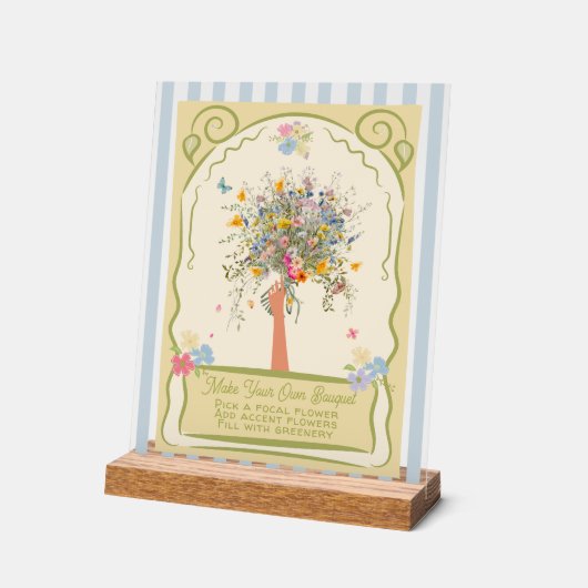 Hand getekend Maak je eigen boeket Zaad Pakket Tek Acryl Bord (Hoek)