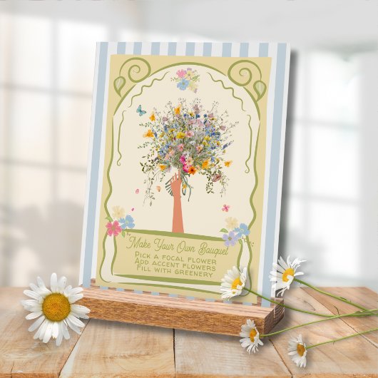 Hand getekend Maak je eigen boeket Zaad Pakket Tek Acryl Bord