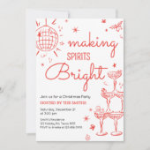 Hand getekend maken geesten helder kerstfeest kaart (Voorkant)