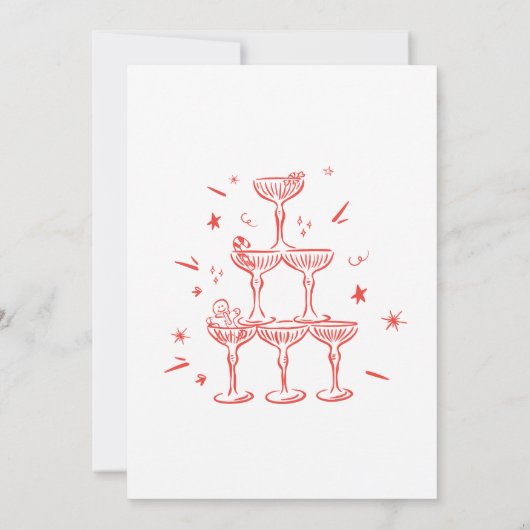 Hand getekend maken geesten helder kerstfeest kaart (Achterkant)