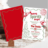 Hand getekend maken Spirit Bright Christmas Party Kaart