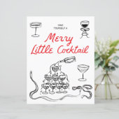 Hand getekend Merry Little Cocktail Christmas Bar (Staand voorkant)