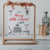 Hand getekend Merry Little Cocktail Christmas Bar