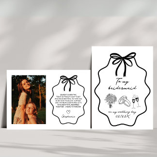 Hand getekend mijn bruidsmeisje op mijn trouwdag f kaart