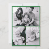 Hand getekend Modern grillig roze & groene boog Ba Feestdagenkaart (Achterkant)