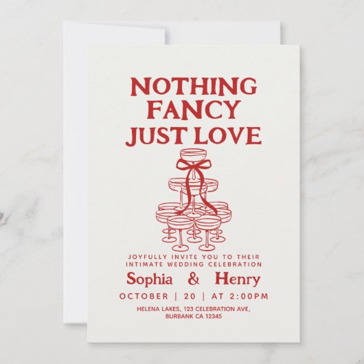 Hand getekend niets Fancy, gewoon liefde eigenzinn Kaart (Voorkant)