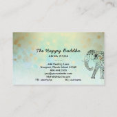 *~* Hand getekend - Olifanten Goud Patroon Boeddha Visitekaartje (Achterkant)