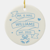 Hand getekend onze eerste kerst bruiloft ornament (Achterkant)