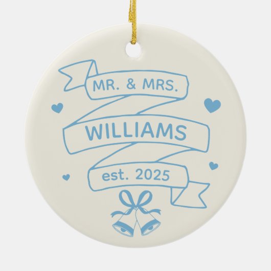 Hand getekend onze eerste kerst bruiloft ornament (Achterkant)