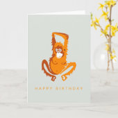 Hand getekend - ORANG-OETAN - Wildlife -Natuur- Pr Kaart (Gele Bloem)