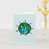 Hand getekend - Planet EARTH - Conservation - Aqua Kaart (Gele Bloem)