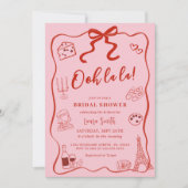 Hand getekend Red Bow Paris Vrijgezellenfeest Kaart (Voorkant)