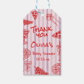 Hand getekend Rode Pizza Ciao Paarse Baby shower Cadeaulabel (Voorkant)
