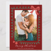 Hand getekend rood en groen vrolijk feestdagenkaart