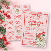 Hand getekend rood roze boog  kerstman kaart