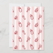 Hand getekend rood roze Ciao Baby Baby shower Kaart (Achterkant)