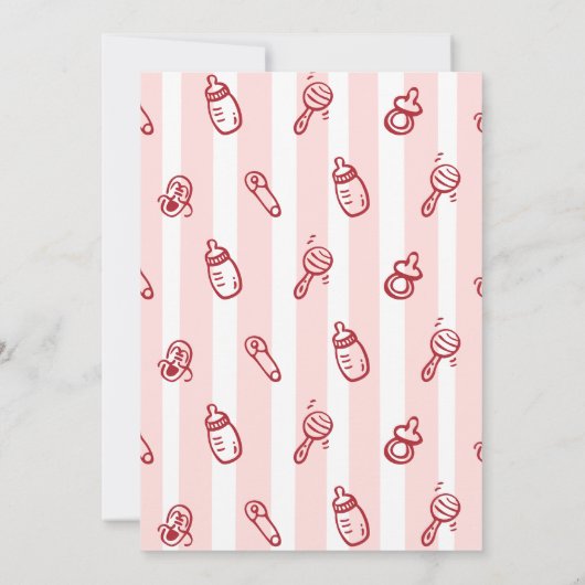 Hand getekend rood roze Ciao Baby Baby shower Kaart (Achterkant)