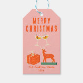  Hand getekend Rood Roze Kerst Funky Fun Cadeaulabel (Voorkant)