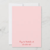 Hand getekend rood roze Wavy Lijst 70s verjaardags Kaart (Achterkant)