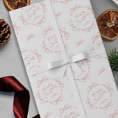 Hand getekend Rood & Wit Naam grillige Kerstmis Cadeaupapier