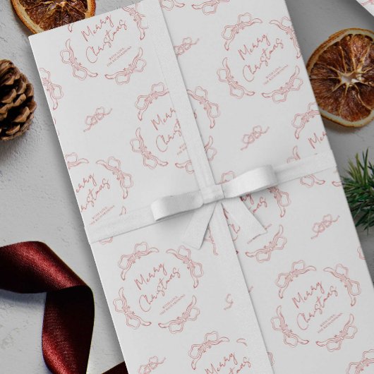 Hand getekend Rood & Wit Naam grillige Kerstmis Cadeaupapier