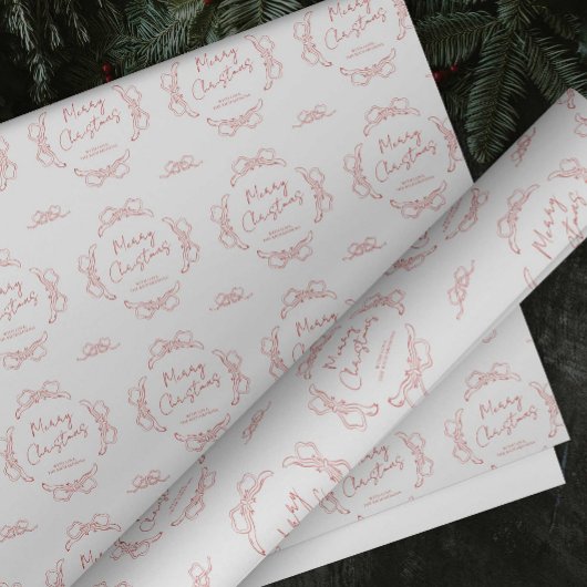 Hand getekend Rood & Wit Naam grillige Kerstmis Cadeaupapier