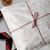 Hand getekend Rood & Wit Naam grillige Kerstmis Cadeaupapier