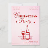 Hand getekend Roze & Rood Stijlvol Kerstfeest Kaart (Voorkant)