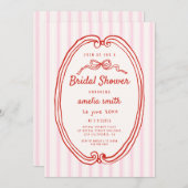 Hand getekend Roze strepen Eigenzinnig Vrijgezelle Kaart (Voorkant / Achterkant)