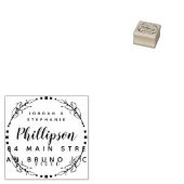 Hand getekend rustiek script getrouwd paar terugke rubberstempel (Gestempeld)