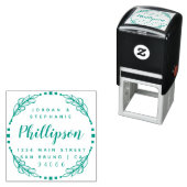 Hand getekend rustiek script getrouwd paar terugke  zelfinktende stempel (In situ)