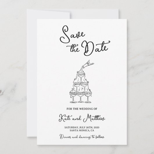 Hand getekend Save the Date Kaart (Voorkant)