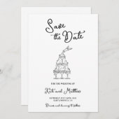 Hand getekend Save the Date Kaart (Voorkant / Achterkant)