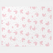 Hand getekend Schattige hart en liefde Fleece Deken (Voorkant (Horizontaal))