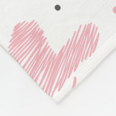 Hand getekend Schattige hart en liefde Fleece Deken (Hoek)