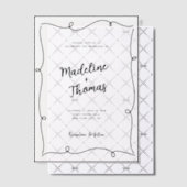 Hand getekend Schattige script grillige bruiloft Vellum Uitnodigingen (Offset (Uitnodiging))