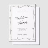Hand getekend Schattige script grillige bruiloft Vellum Uitnodigingen (Offset)