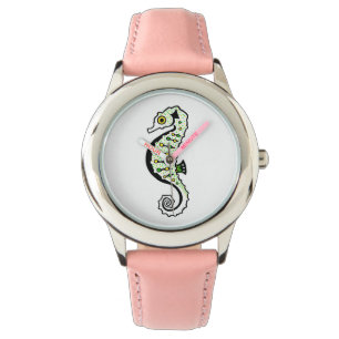 Hand getekend - Schattige ZEEPAARDJE - Natuur - Me Horloge