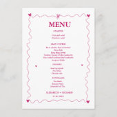 Hand getekend Scribble roze illustratie Huwelijk Menu (Voorkant)