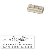 Hand getekend script familienaam retouradres rubberstempel (Gestempeld)