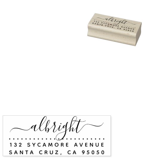 Hand getekend script familienaam retouradres rubberstempel (Gestempeld)