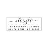 Hand getekend script familienaam retouradres rubberstempel (Afrduk)