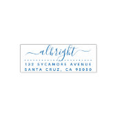 Hand getekend script familienaam retouradres zelfinktende stempel (Design)