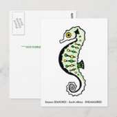 Hand getekend - SEAHORSE- Dierenvriend - Wildlife Briefkaart (Voorkant / Achterkant)